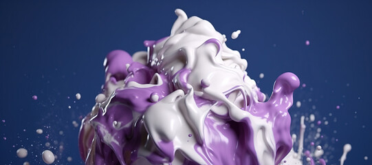 splash of blueberry ice cream, thick, melt 2