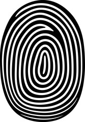 Fingerprint identity silhouette in black color. Vector template design.