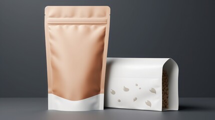 Design of food packaging bags, mock up