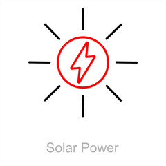 Solar Power and energy icon concept