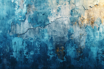 Blue textured abstract background with gradients and cracks