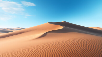 Fototapeta na wymiar A vast expanse of desert with rolling sand dunes