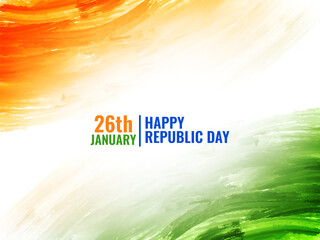 Indian flag theme 26th january Republic day watercolor texture background - obrazy, fototapety, plakaty
