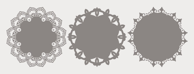 Elegant retro vintage round frame set