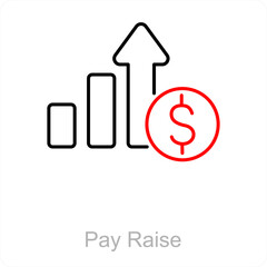 Pay Raise and payment icon concept