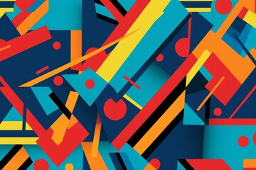 : Capture attention with a striking and dynamic geometric pattern background, utilizing a combination of bold shapes, Generative AI
