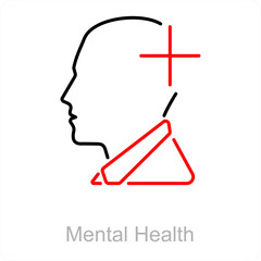 Mental Health and brain icon concept