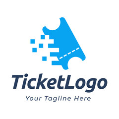  plane paper ticket air travel logo. Ticket Label and Plane Aircraft Transportation Logo Illustration