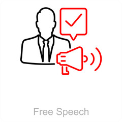 Free Speech and speech icon concept