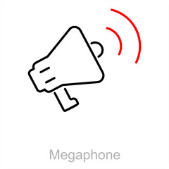 Megaphone and advertise icon concept