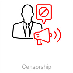 Censorship and censor icon concept