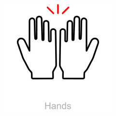 Hands and fingers icon concept