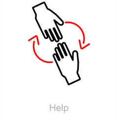 Help and solidarity icon concept