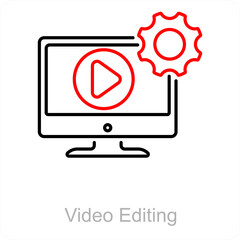 Video Editing and edit video icon concept