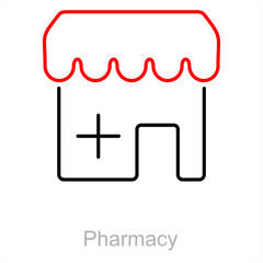 Pharmacy and store icon concept