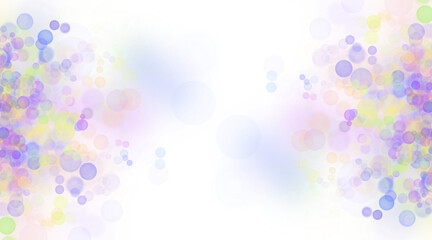 abstract blur bokeh banner shape background. rainbow colors, pastel purple, blue, gold, green, yellow, white, silver, pink bokeh