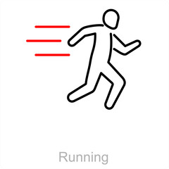 Fototapeta na wymiar Running and exercise icon concept
