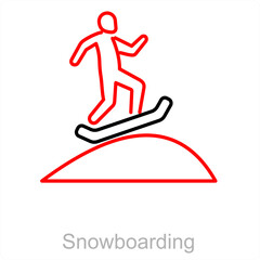 Snowboarding and shoe icon concept 