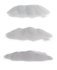 Heaps of dry quatz sand on white background. Collection