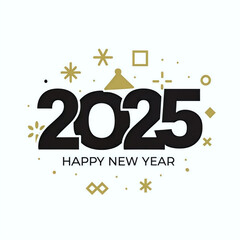 2025 Happy New Year logo text design. 2025 number design template. Collection of 2025 Happy New Year symbols. Generative AI