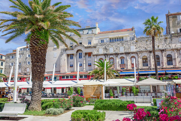 Embankment of the city of Split, Croatia. - obrazy, fototapety, plakaty