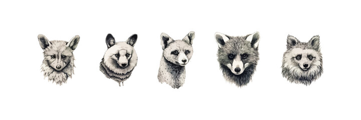 Punk animals set. Vector illustration design.