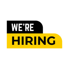 We're Hiring Banner Template. Business Recruiting Concept. Open Vacancy Design Template