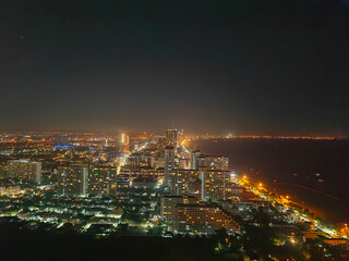 Bird's-eye view of the city at night