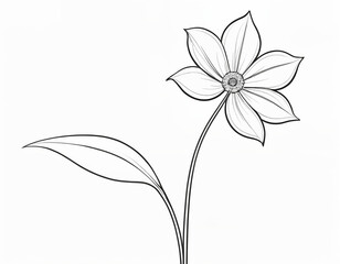 flower with leaf coloring book