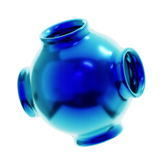 3D Illustration of Y2K Geometric Shape