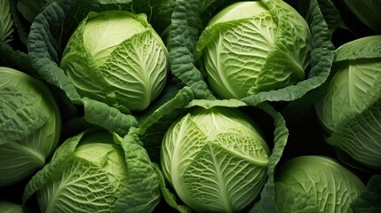 Obraz premium a close up of a bunch of lettuce with green leaves in the middle of the picture and the top of the lettuce in the middle of the picture.