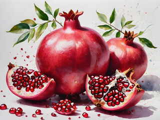 pomegranate fruit and seeds
