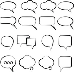 Set of speech bubbles, comic chat bubble, Vector, 