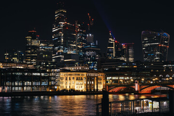 night view of the london city