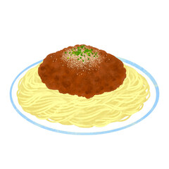 ミートソーススパゲッティ　パスタのイラスト