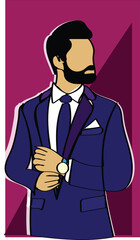 Handsome Man Vector Avatar Artwork.