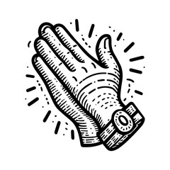 doodle hands up,Hands clapping. applause gestures. clapping. vector illustration