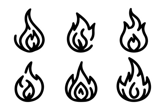 fire symbol icon on a white background.