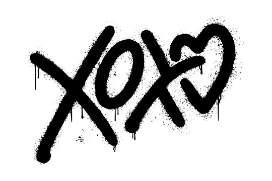 Xoxo sprayed with graffiti style. Vector illustration.