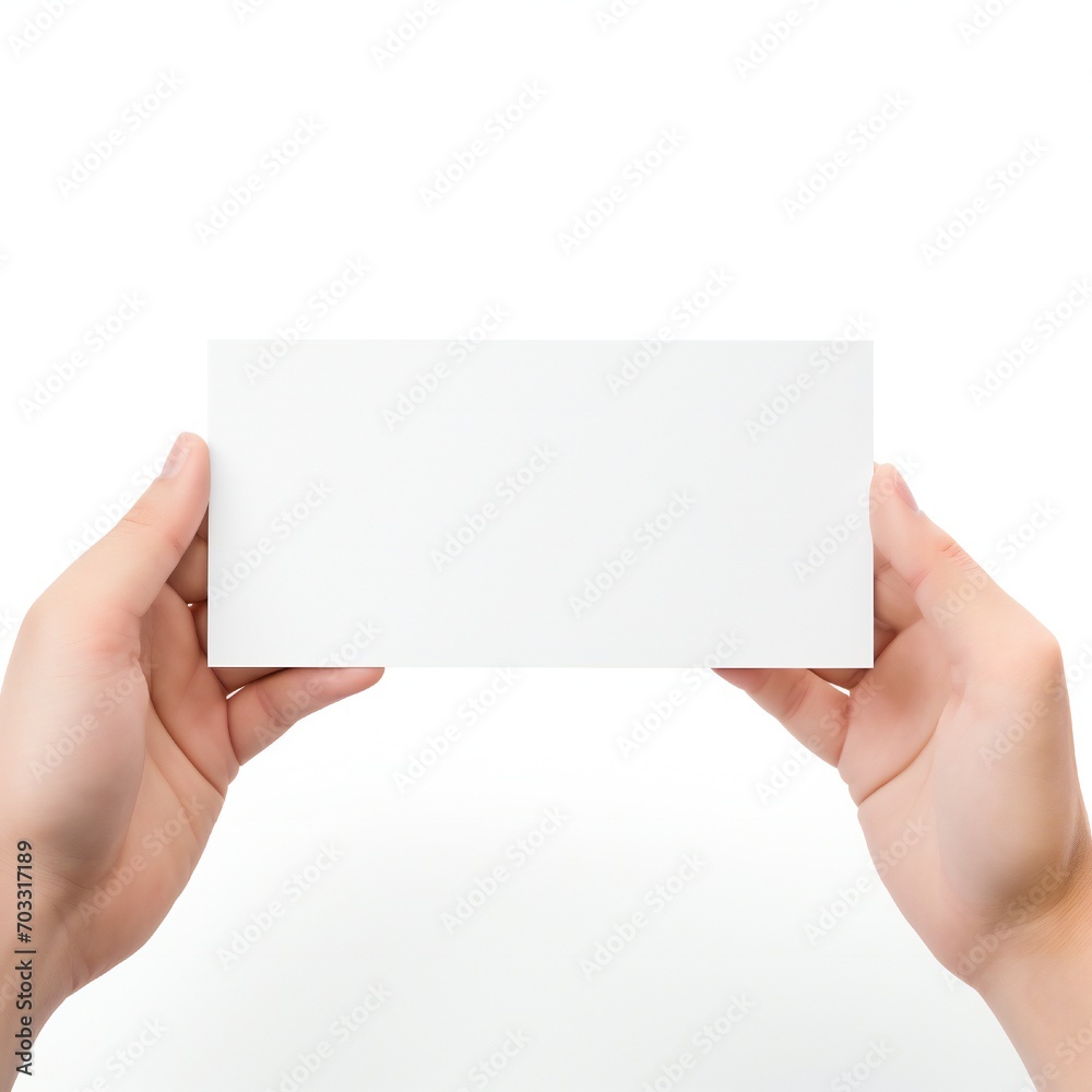 Wall mural white empty business cards stack mockup isolated on white background generative ai