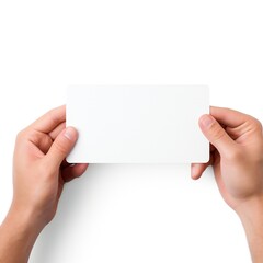 Fototapeta premium White empty business cards stack mockup isolated on white background Generative AI