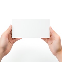 White empty business cards stack mockup isolated on white background Generative AI