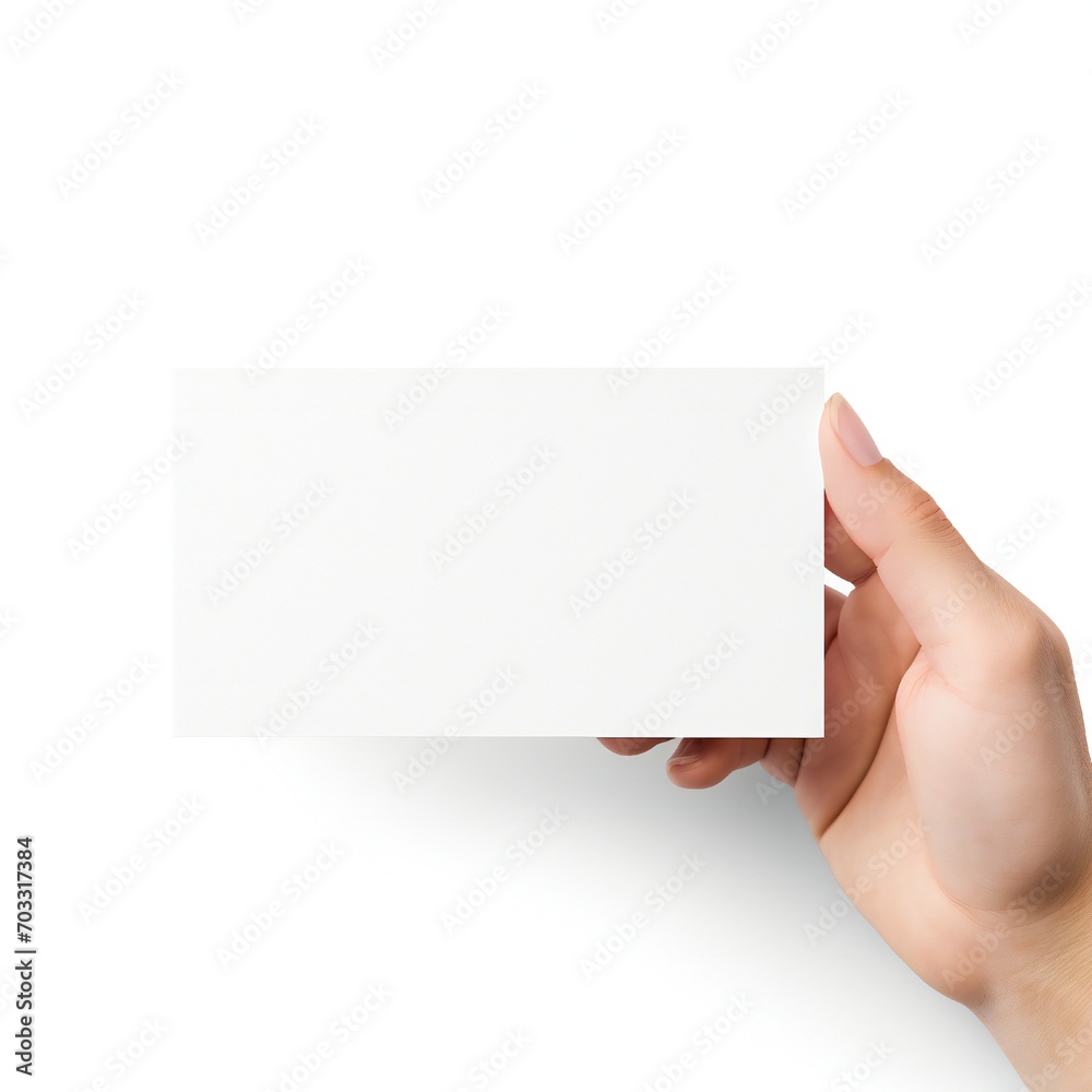 Wall mural white empty business cards stack mockup isolated on white background generative ai