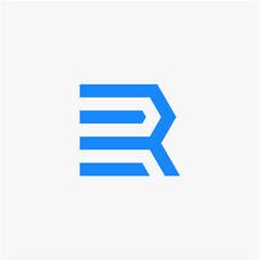 R letter vector logo abstract