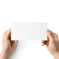 White empty business cards stack mockup isolated on white background Generative AI