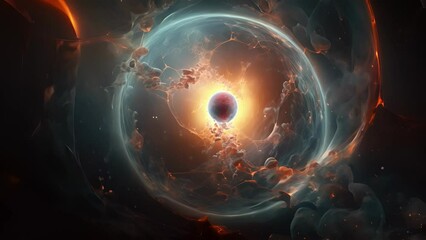 Intriguinghuman zygote at the moment of conception, emphasizing the magical beginning of existence.