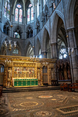 Gothic Church Westminster Abbey (Collegiate Church of St. Peter at Westminster) In London, United Kingdom - obrazy, fototapety, plakaty