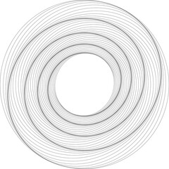 Spiral with lines in circle. Geometric art