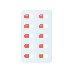 Pill Plate Icon isolated on dark background. Flat Style. Health care. Vector illustration for Your Design, Web.