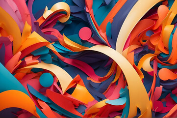 colored illustrations of abstraction style